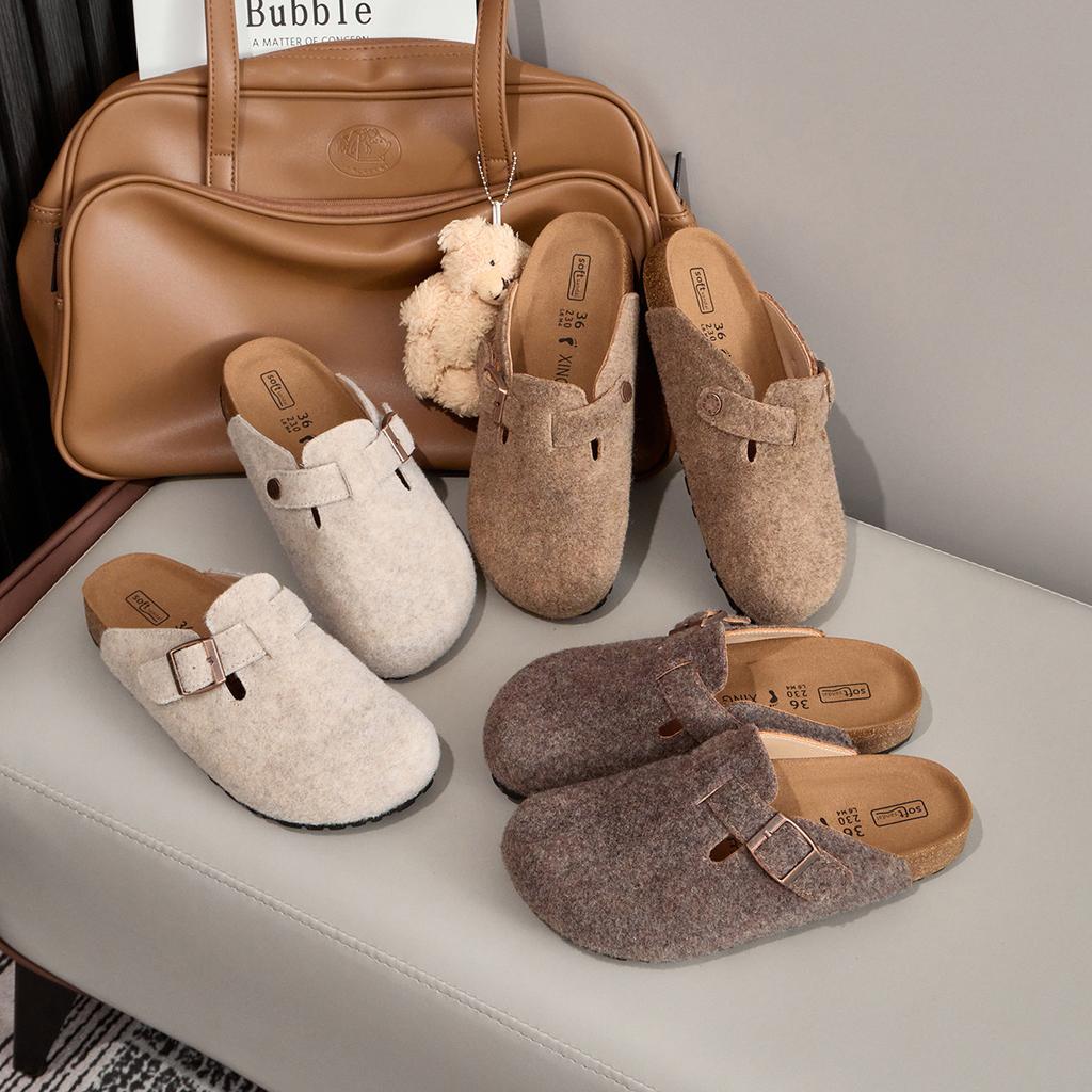 Mao Mao Boken shoes bag head half drag women's shoes retro thick-soled Mori round head spring and autumn new lazy one-pedal single shoes