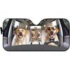 SEANATIVE Family Golden Retriever Auto Sun Shade Cover Novelty Window Visor Protector Sun UV Reflector Universal Fit Car SUV Truck