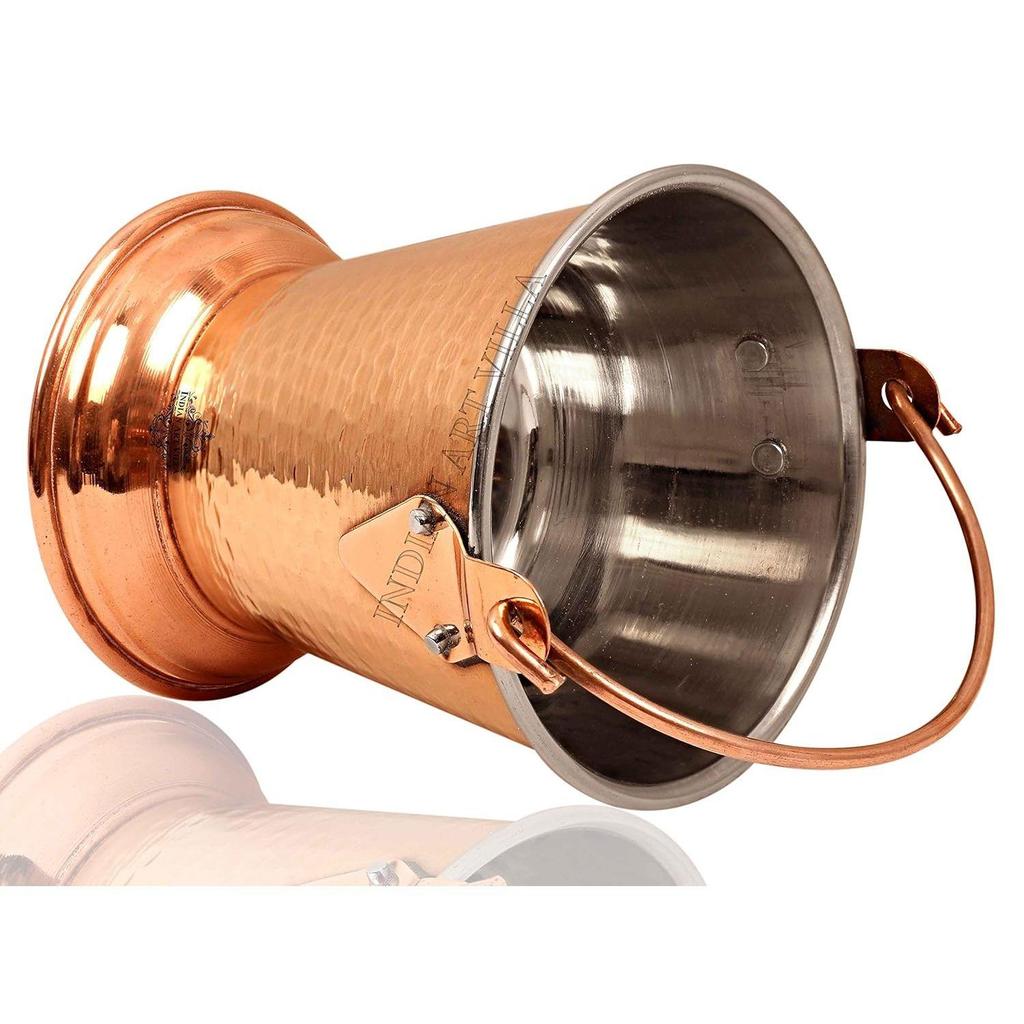 Eimer aus Stahl mit gehämmertem Kupferdesign, Serviergeschirr & Tischgeschirr für Zuhause, Hotel & Restaurants