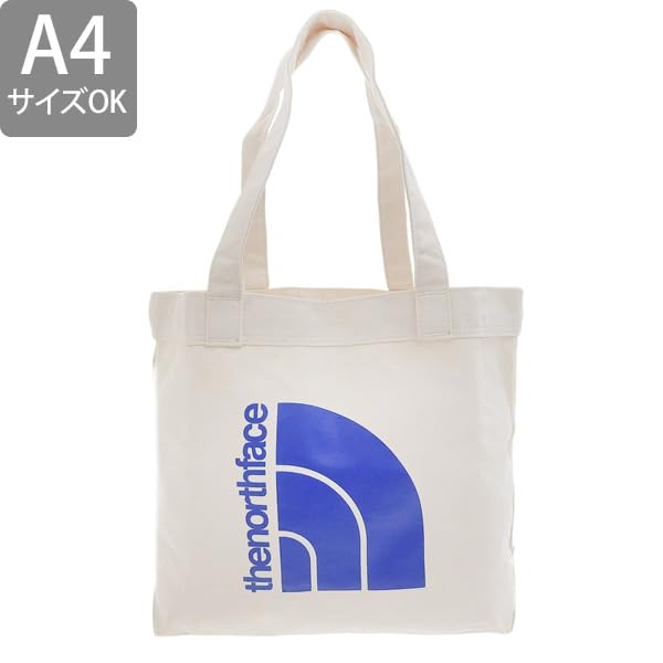 The North Face and Beige Blue Cotton Tote VEN A4 Size Men's Women's Bag, BLUE, NF0A3VWQ, [Used]