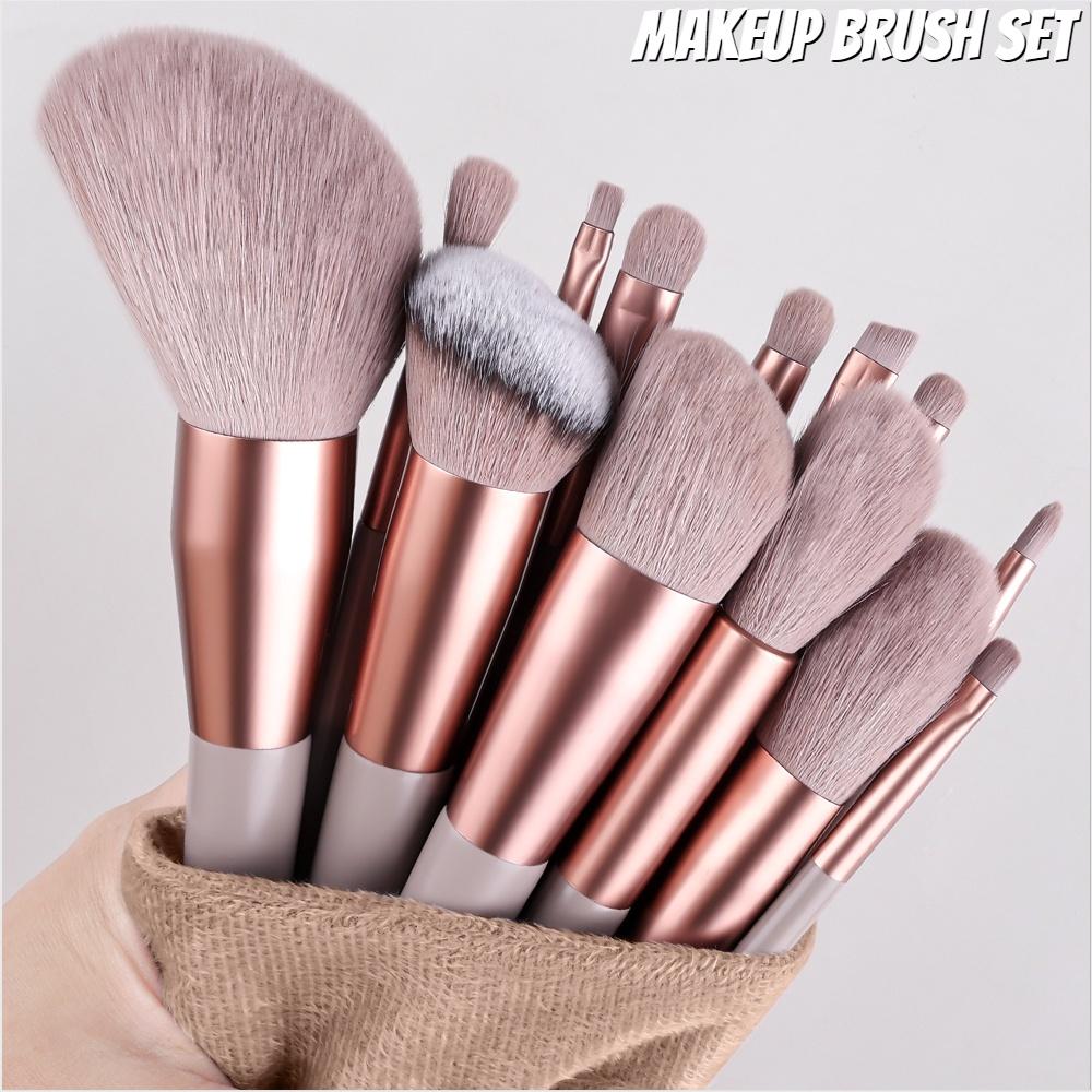 13PCS / Set with Bag Face Styling Tools Beauty Styling Tools for Cosmetics Foundation Portable Travel Makeup Brush Soft Set, Eye Brush Face Makeup