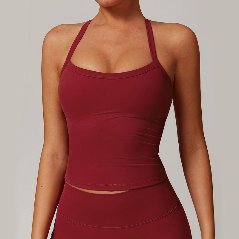 Fine Sling Sports Underwear Women Outer Wear Summer Yoga Vest Top With Chest Pad Running Quick-Drying Workout Clothes Beauty Back