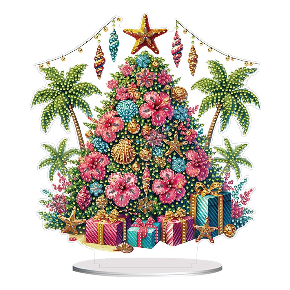 2D Flat Xmas DIY Diamond Painting Tabletop Ornaments Kit Diamond Painting Desktop Ornaments Kit for Home Office Desktop Decor