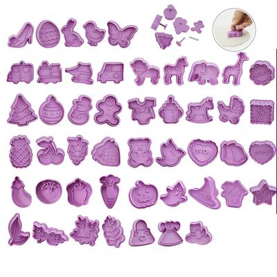 4Pcs/set Plastic Cookie Baking Moulds (Snowman/snowflake/christmas Tree/santa Claus Pattern Baking Molds