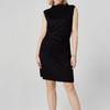 Women's Fashion Casual Color Half High Neck Sleeveless Hip Slim Dress