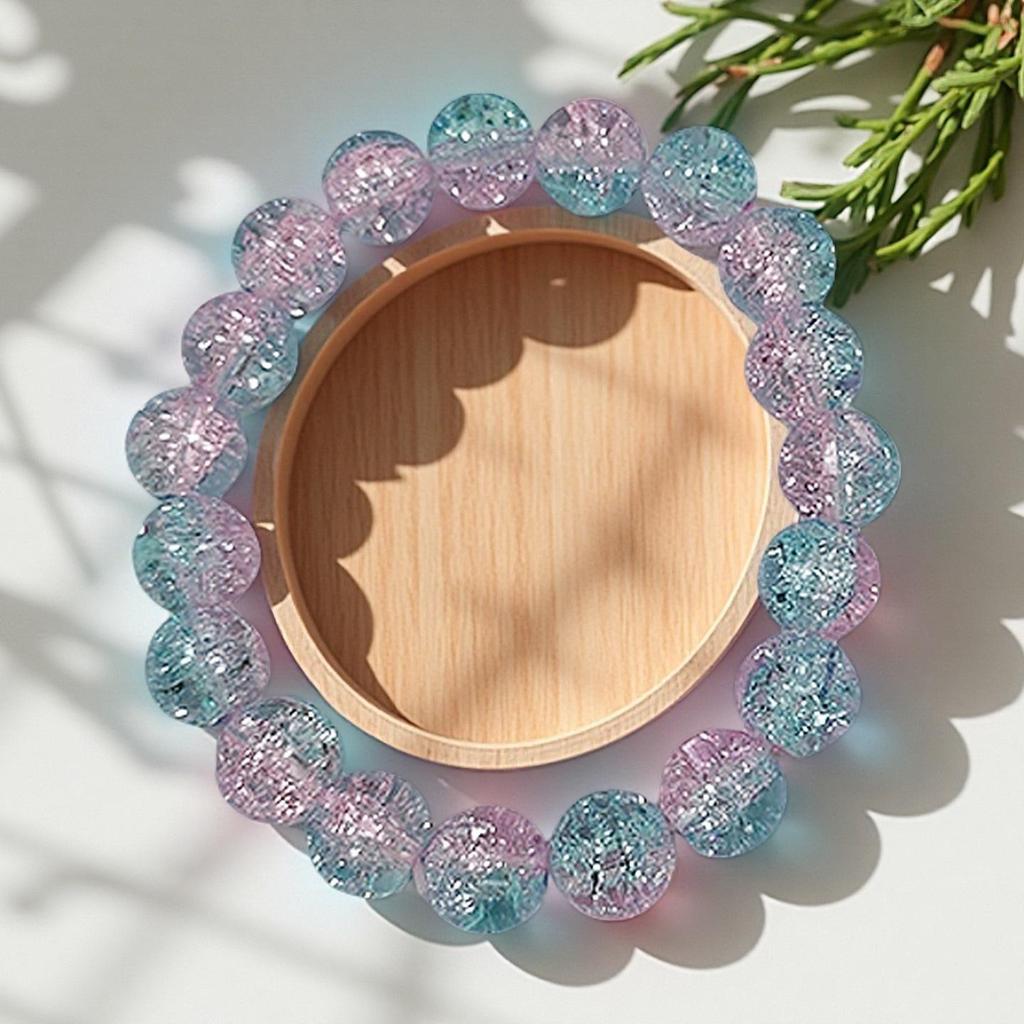 10mm Dopamine Jade Crushed Glass Bracelet: Women's Light Luxury Fidget Beaded Bracelet