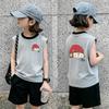 Girls' Summer Color Block Vest Set 2026 - Korean Style Sleeveless T-Shirt Two-Piece for Medium & Large Children