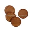 Round Acacia Wood Non-Slip Coaster Mat (13cm) for Tea, Coffee, or Desktop Protection