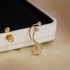 1PC Bent Zircon Ear Bone Clip Inlaid with Synthetic Zircon for Women's Fashionable and Elegant Temperament Ear Hook