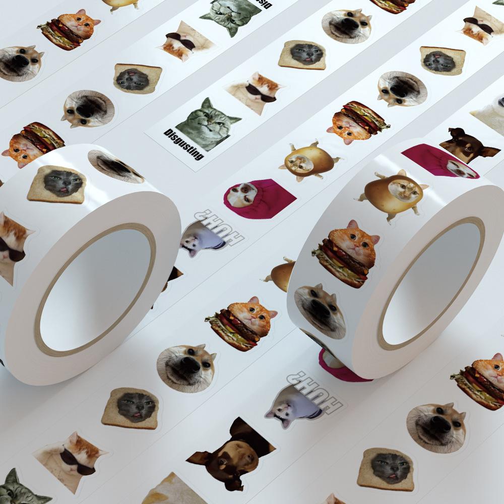 500pcs/Roll Funny Dogs Cats MEME Sealing Stickers Kawaii Animal Graffiti Decal DIY Luggage Notebook Journal Cute Cartoon Sticker