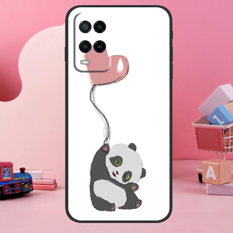 Cartoon Panda Case For Oppo A78 A38 A18 A98 A58 A60 A80 A40 A96 A76 A16 A94 A74 A54 A15 A17 A57 A77 A5 Pro