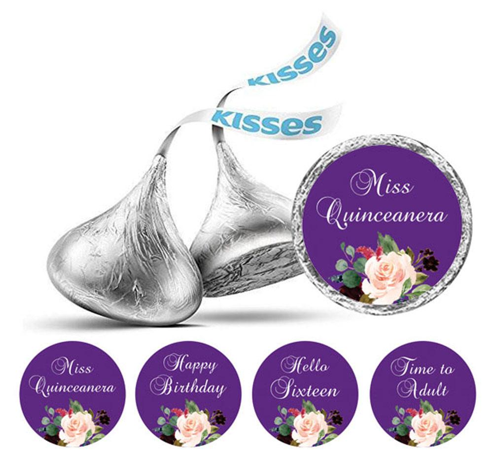 Darling Souvenir Floral Quinceanera Stickers Chocolate Candy Labels 190 Pcs DIY