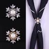 Pearl Snowflake Zircon Silk Scarf Buckle for Women - Elegant Autumn High-End Accessory