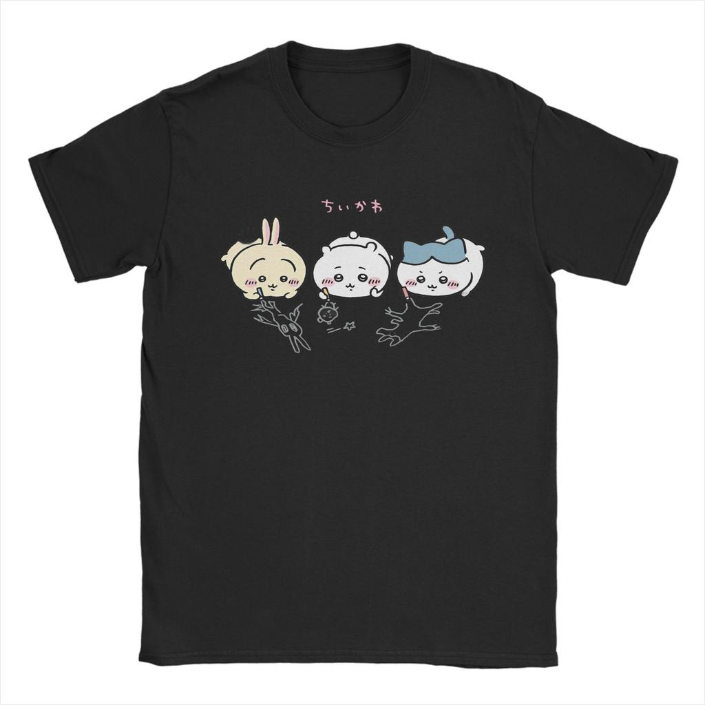 Miniso Chikawa Zeichen T-Shirt Herren Damen Baumwolle Erstaunliches T-Shirt Rundhals Cartoon Niedliches T-Shirt Kurzarm Oberteile S3XL