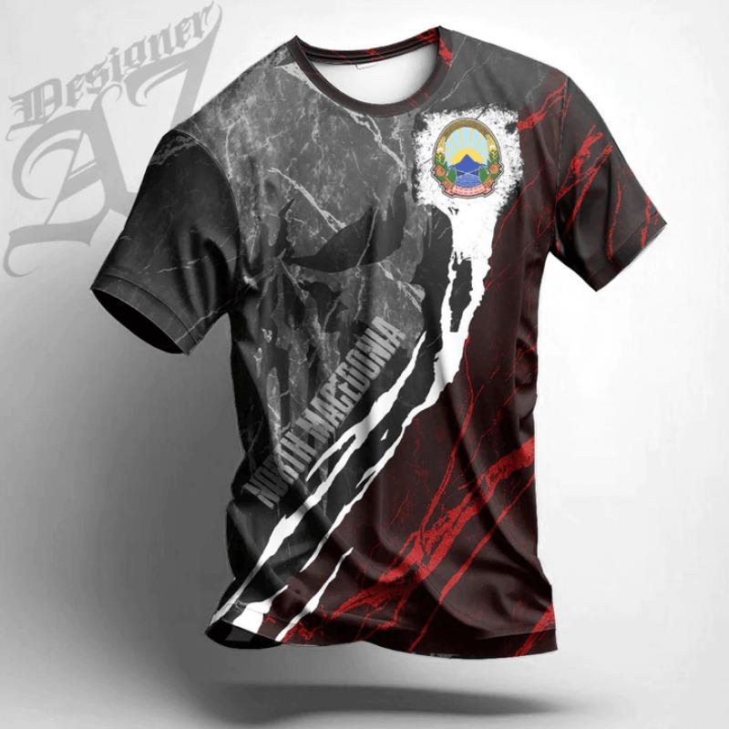 Football Jersey Summer Trend Crew Neck 3D Printing Sports T-shirt Casual Loose Tops