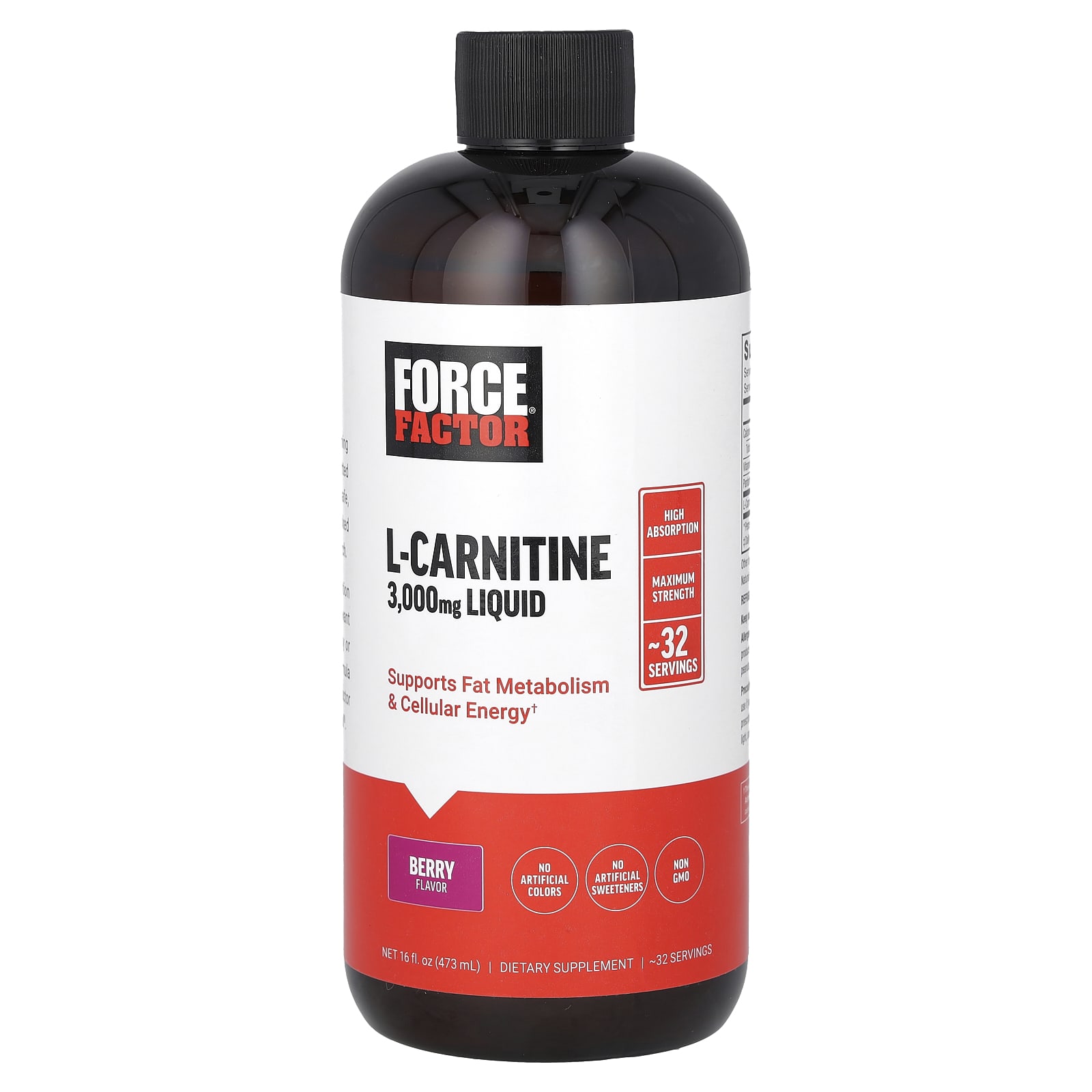

Liquid L-Carnitine, Berry Flavor, 3,000Mg, 473Ml(16Fl Oz)