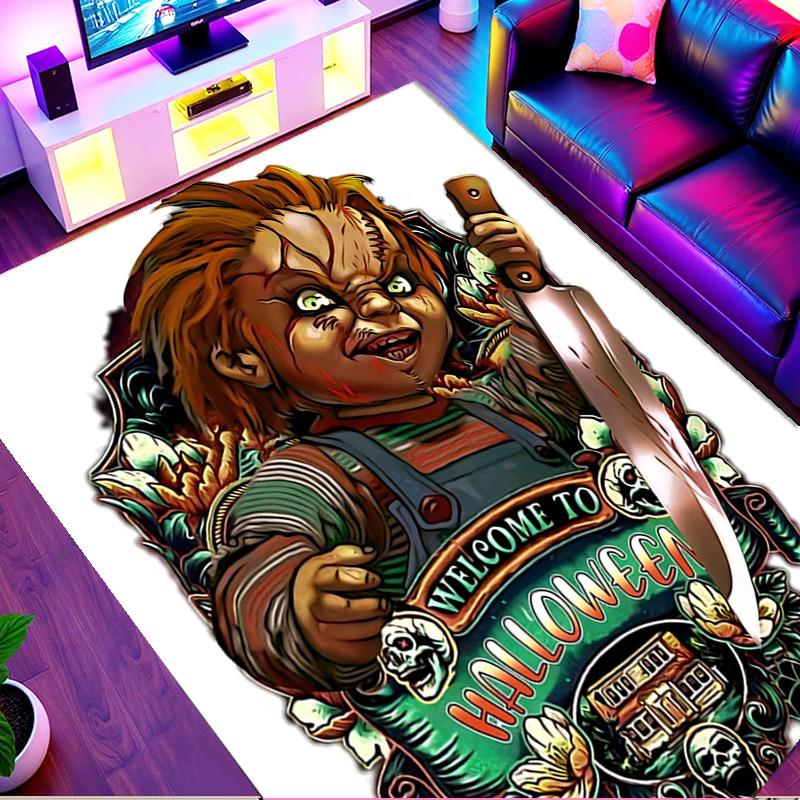 Bride of Chucky Print Rug, Washable Floor Carpet, For Entryway Dorm Laundry Room Office Study, Home Decor Birthday Christmas Gift