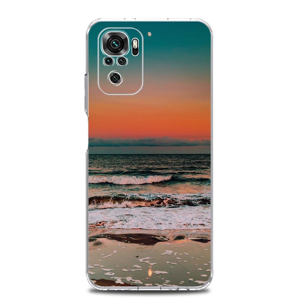 Sea blue Sky beach Clear Phone Case For Xiaomi Redmi Note 12 5G 9S 9 8 10 11 Pro+ 9T 8T 10C 9C 9A 7 Pro Soft Silicone Back Cover