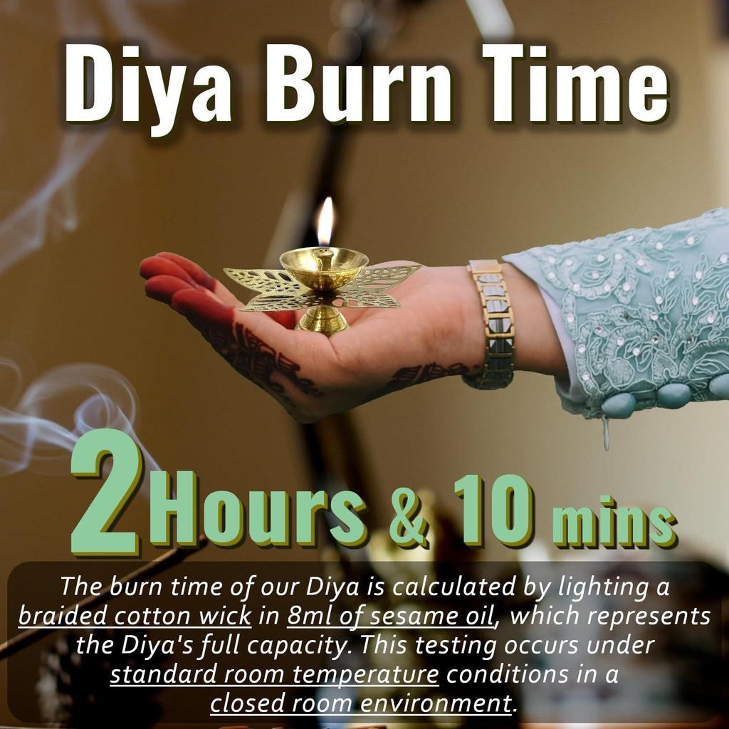 Decorative Brass Diya for Puja (Set of 1 Small 3.5inch Golden Star Leaf) Center Wick Holder Pital Akhand Deep Vilakku for Home Décor,