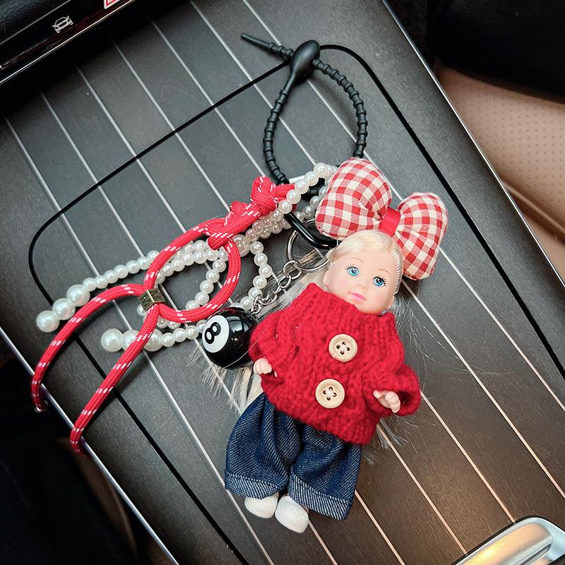 Beaded Pendant, Small Fragrant Style, Cute Dressing Doll Bag, Keychain Pendant.