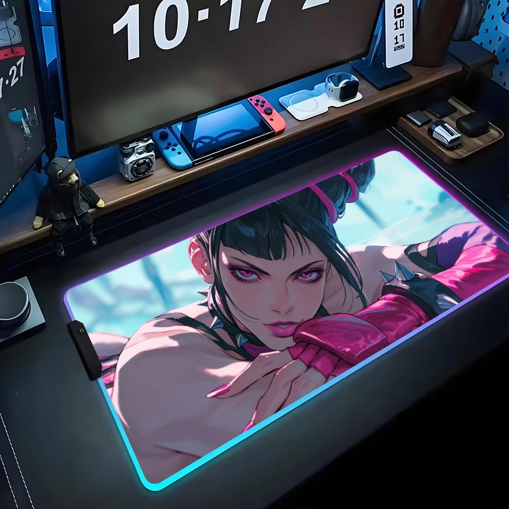 Juri Han Mouse Pad RGB Gaming Mousepad Big LED Pad PC Desk Mat Luminous Mouse Pad Large Keyboard Mats Table Rug With Backlit