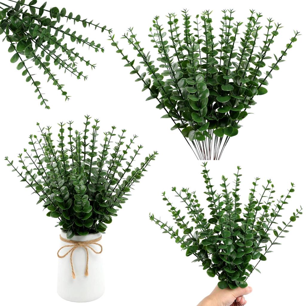 Eucalyptus Leaf Ornament: Green Plant Simulation for Wedding & Home Decoration, Fake Flower Accessory
