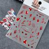 1pcs Bloody Hand Halloween Nail Sticker 5D Embossed Scary Blood Red Blood Nail Decals Halloween Party Self Adhesive Nails Decora
