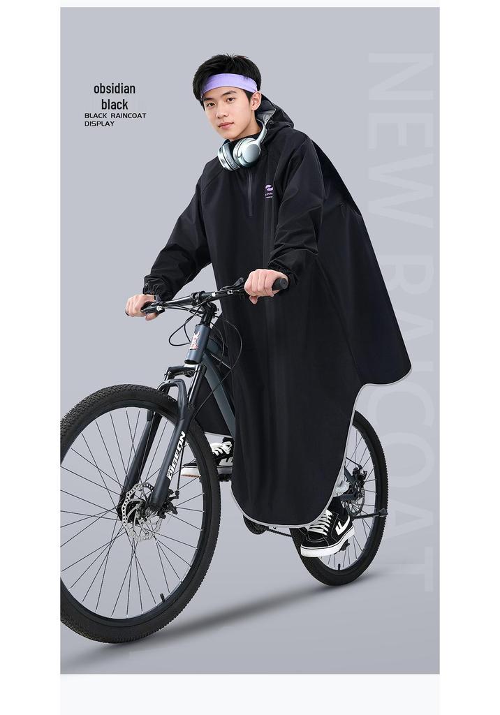 Regenmantel für Mountainbike-Fahrer (Jugend) – Ganzkörper, Sturmsicher, Verdickt, Verlängerte Länge, Für eine Person, Speziell für das Radfahren
