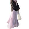 Women's Spring and Summer Purple A-Line Half Skirt High-Waisted Slimming Umbrella Skirt Soft Versatile Crinkled Long Skirt