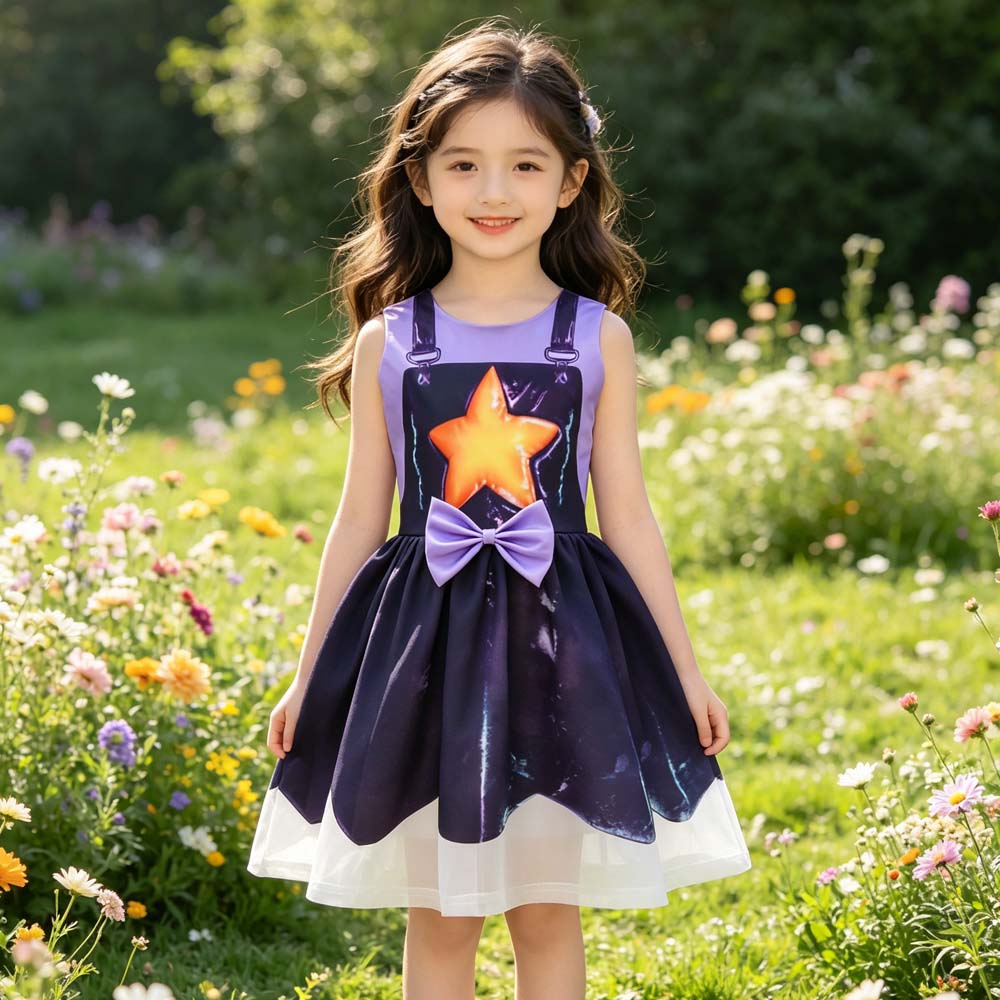 Playtime Lily Kids Cosplay Dress Bowknot Print Girl's Birthday Carnival Halloween Party Fancy Costume