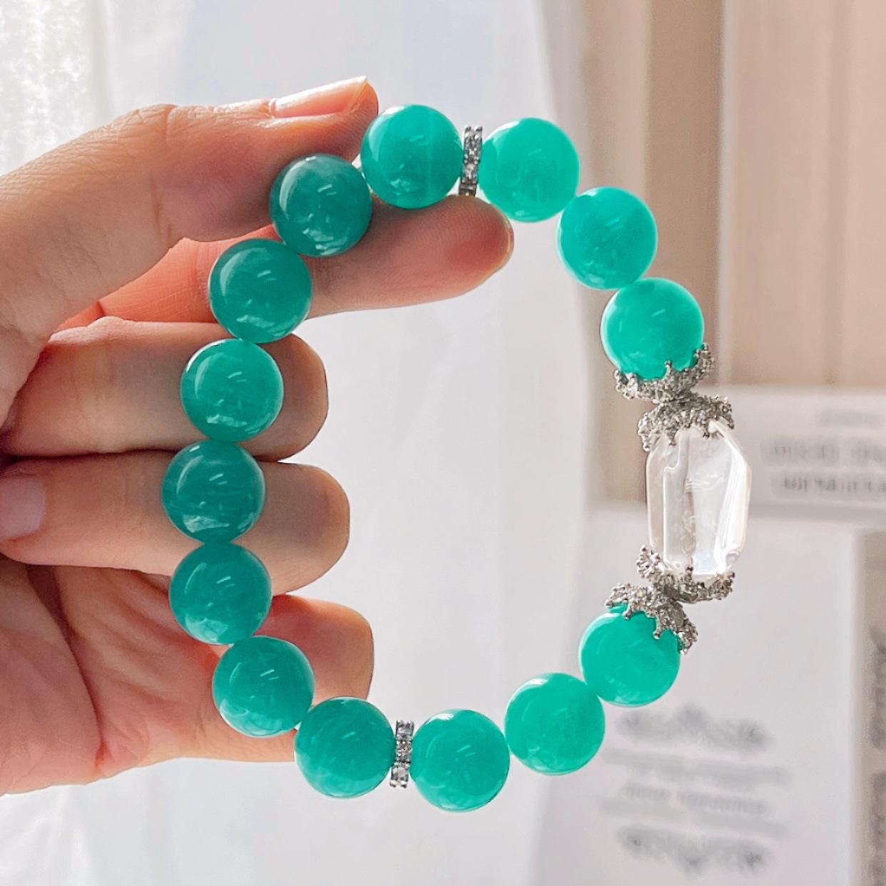 11-12Mm High Quality Natural Tianhe Stone White Crystal Bracelet Bracelet.
