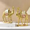 Luxury Camels Statue Animal Figurine Housewarmings Gift Resins Sculpture Middle Eastern Ornament for Indoor Desk Decors