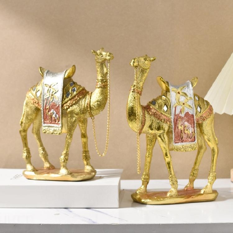 Luxury Camels Statue Animal Figurine Housewarmings Gift Resins Sculpture Middle Eastern Ornament for Indoor Desk Decors