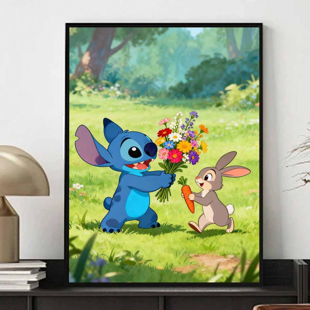 Disney 5D Diamond Painting Kit Stitch and Thumper Gift Home or Office Home Decor Art Diamond Painting Kit for Walls