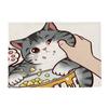 Kočičí lněná podložka na stůl Roztomilý odmítá políbit Prostírání s kresleným vzorem Dekorace na kuchyňský stůl Mat