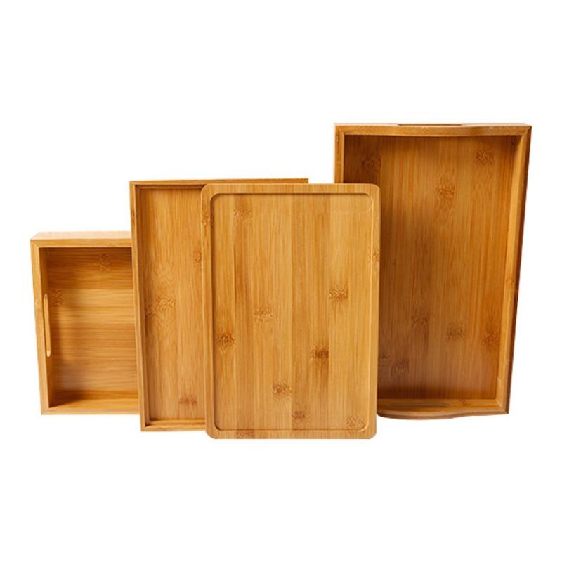 Wooden Round Serving Platter Tray Pizza Salad Plate Breakfast Food Fruits Bread Dessert Container Tea Mat Snacks Dish