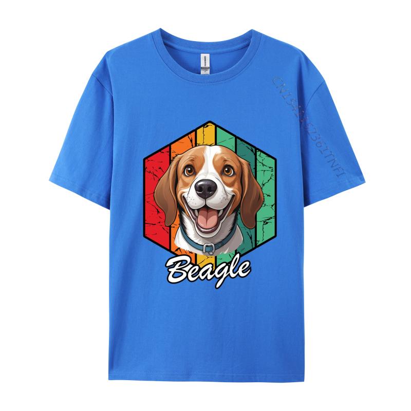 Beagle Retro TShirt 3D Style Cotton Men Tops T Shirt Smiling Beagle Dog Print Fitted T Shirt Mens Tees Custom