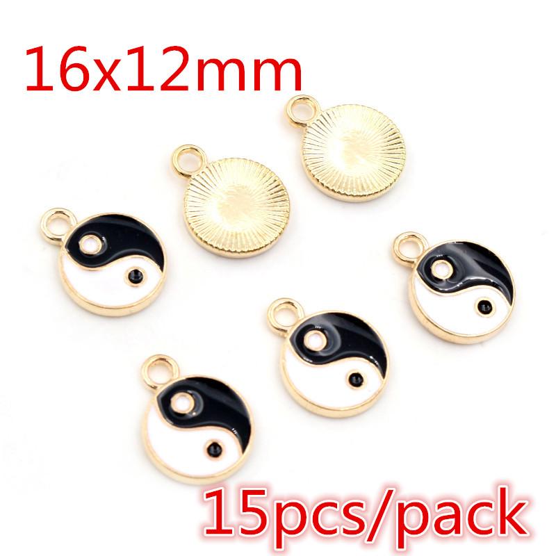Fashion New Alloy Metal Drop Oil Two-Sided Kit Tai Chi Bagua Macroporous Charms