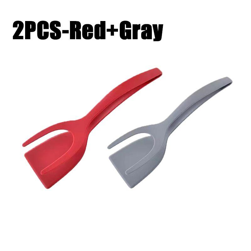 2 in1 Silicone Clip Spatula for Frying Steak Pancakes Toast Omelette Tongs Silicone Omelet Spatula Flip Shovel Kitchen Tool