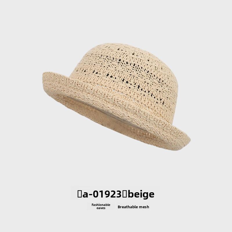 Cappello a Secchiello in Maglia di Cotone da Donna Estivo Protezione Solare Traspirante Casual