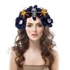Halloween Theme Headband Day of The Dead Skull Flower Veil Hairband Cosplay Costume Headpiece Women Festival Hair Decors