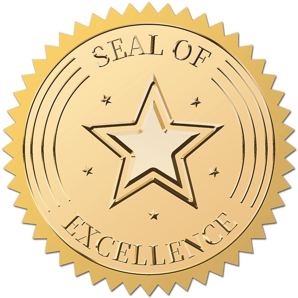 Plastic Self Adhesive Gold Foil Embossed Stickers Medal Decoration Sticker Star 5x5cm