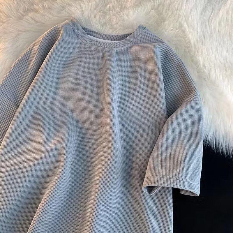 Men's Trendy Solid Color Short Sleeve Loose T-shirt