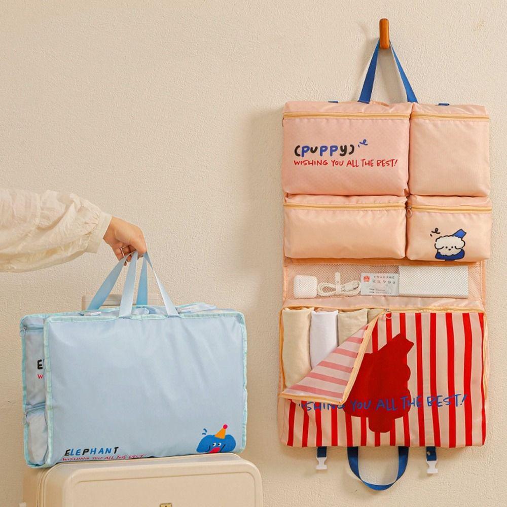 Foldable Clothes Packing Cubes Large Capacity Suitcase Organizer 6 In 1 Travel Storage Bag  Travel