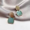925 Silver Pearl Point Raw Stone Gold Earrings with Silver Needle
