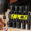 9PCS/Set Power Nut Driver Set Metric Hex Socket Drill Bits Chuck Adapter Electronic Hex Key Socket Set with 1/4 Inch Hex Shank
