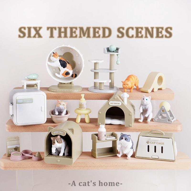 1 Set Micro Landscape Dollhouse Model Cat Trees Scratcher Deccoration Accessories Toy Mini Cat Ornament