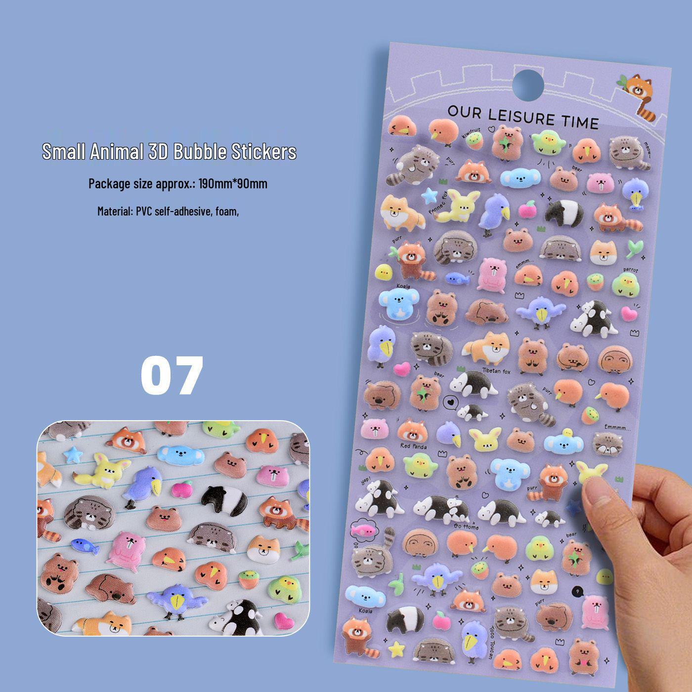 3D Cartoon Foam Animal Stickers: Cute and Versatile for Handbooks and Phone Cases 9.5*19 cm