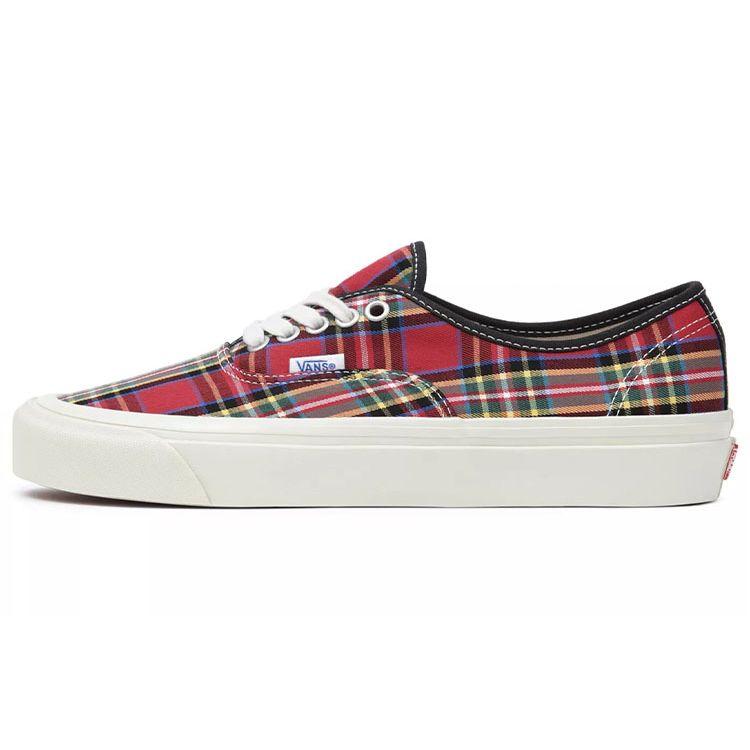 Vans Authentic 44 Dx Classic Casual Plaid Low Top Skate Shoes Unisex Sneakers Red Brown VN0A5KX4RGR