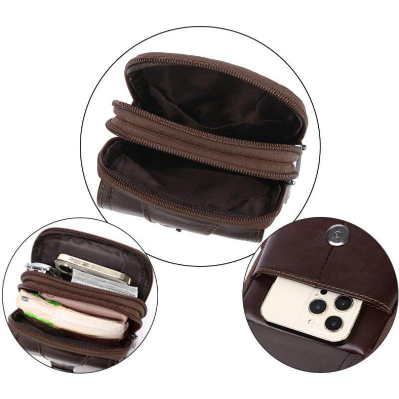 Herren One-Shoulder Messenger Handytasche Retro Multifunktionale Schnalle Handy Hüfttasche Lässige Herrentasche